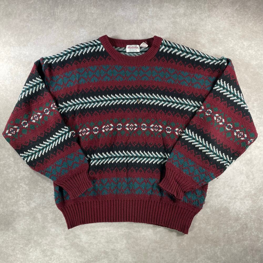80’s Windridge Multicolor Multipatterned Acrylic Cozy Knit Sweater